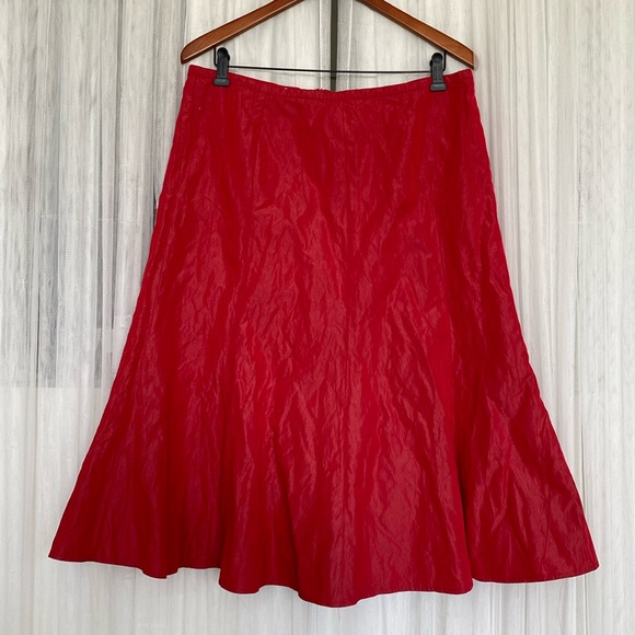Betty Barclay collection! A-line red skirt! Holiday, party, cocktail! Size 42 - Picture 1 of 15